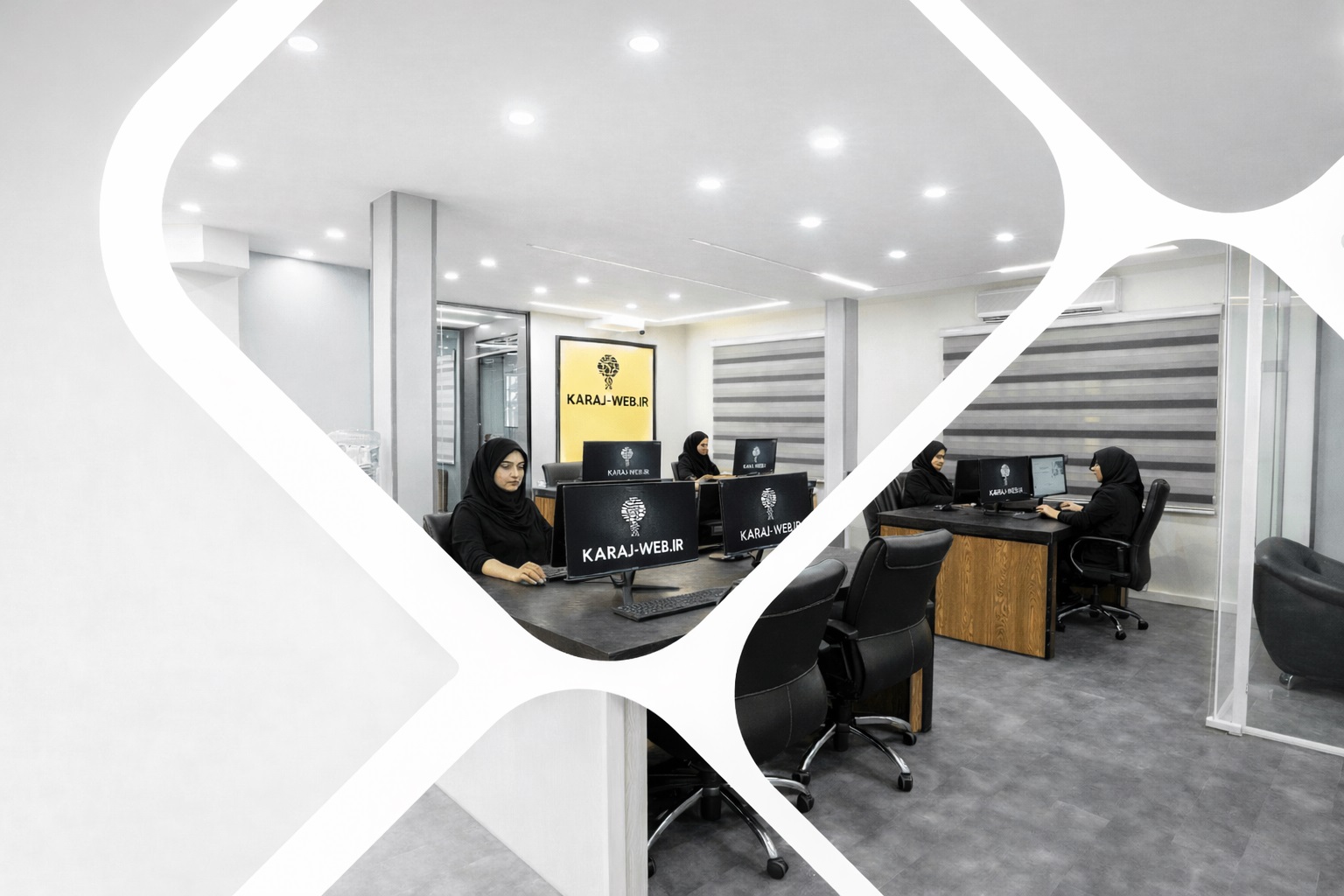 نمونه محیط کاری و تیم طراحی سایت کرج وب